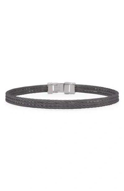 Alor ® Strainless Steel Triple Row Cable Bracelet In Black