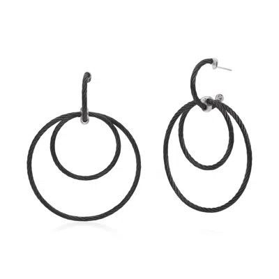 Alor Triple Drop Hoop Earring In Black