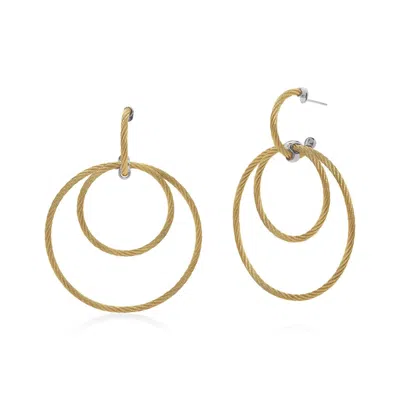Alor Triple Drop Hoop Earring In Yellow