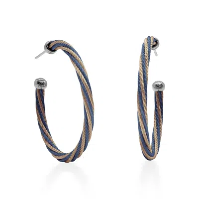 Alor Twisted 1.5" Hoop Earring In Blueberry & Carnation In Multi