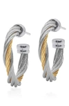 Alor ® Two-tone Twisted Cable Hoop Earrings In Metallic