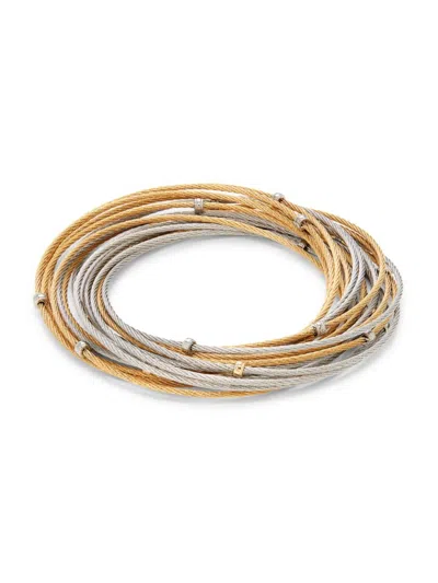 Alor Women's 18k Two-tone Gold & Stainless Steel Multistrand Cord Bracelet In Two Tone Gold