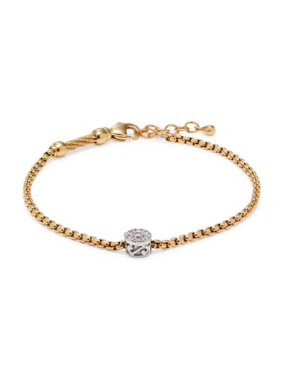 Alor Women's Classique 14k White Gold, Goldtone Stainless Steel & 0.15 Tcw Diamond Bracelet