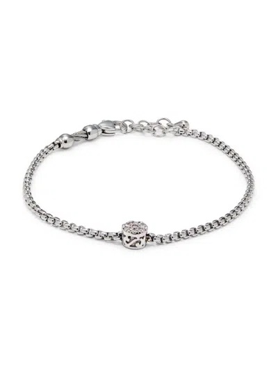 Alor Women's Classique 14k White Gold, Stainless Steel & 0.15 Tcw Diamond Bracelet