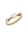 ALOR WOMEN'S CLASSIQUE 18K WHITE GOLD, GOLDTONE STAINLESS STEEL & 0.09 TCW DIAMOND ALOR RING