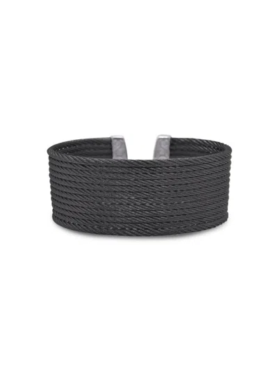ALOR WOMEN'S ESSENTIAL CUFFS BLACK STAINLESS STEEL CABLE BRACELET