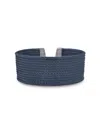 ALOR WOMEN'S ESSENTIAL CUFFS BLUE STAINLESS STEEL CABLE BRACELET