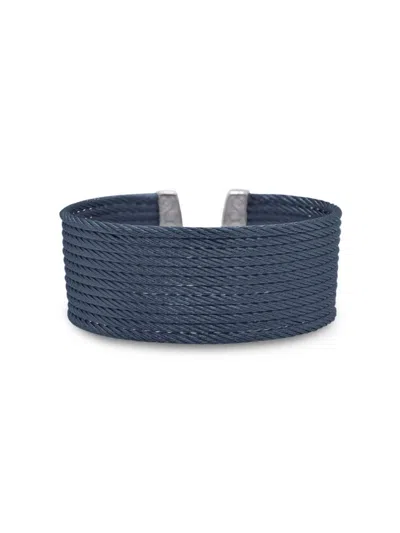 Alor Women's Essential Cuffs Blue Stainless Steel Cable Bracelet