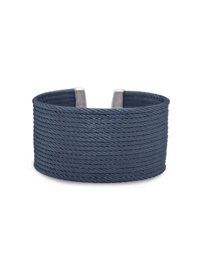 Alor Women's Essential Cuffs Blue Tone & Stainless Steel Cable Bracelet