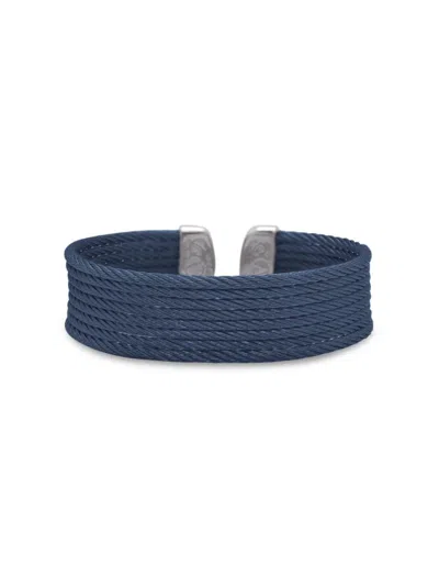 Alor Women's Essential Cuffs Stainless Steel Cable Bracelet In Blue