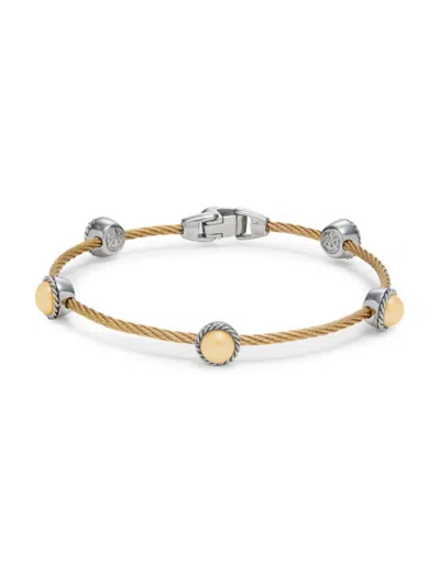 Alor Women's Goldtone Stainless Steel & 6mm Golden Freshwater Pearl Station Bracelet In Neutral