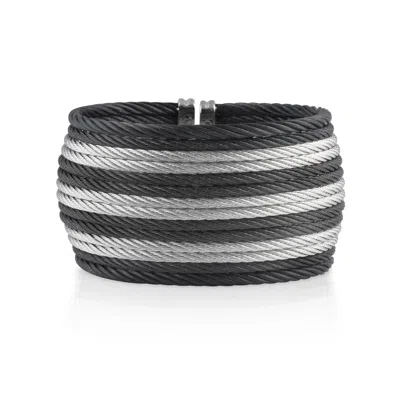 Alor Women's Large Dome Cuff In Black & Grey In Multi
