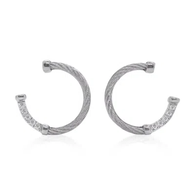 Alor Women's Open Circle Earrings In Grey In Silver