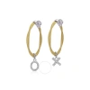 ALOR ALOR YELLOW CABLE EXPRESSIONS OF LOVE XO HOOP EARRINGS WITH 18KT GOLD & DIAMONDS