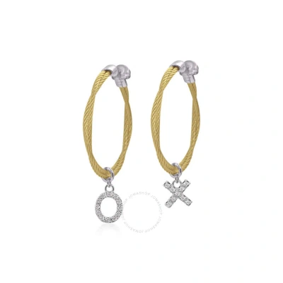Alor Yellow Cable Expressions Of Love Xo Hoop Earrings With 18kt Gold & Diamonds