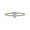 ALOR ALOR YELLOW CABLE TAKING SHAPES CROSS BRACELET WITH 18K GOLD & DIAMONDS