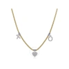 ALOR ALOR YELLOW CHAIN EXPRESSIONS OF LOVE XO CHARM NECKLACE WITH 14KT GOLD & DIAMONDS