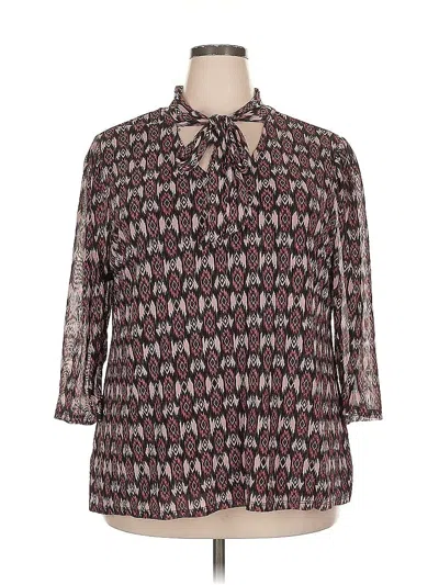 Pre-owned Alove Story A...love Story 3/4 Sleeve Blouse In Burgundy