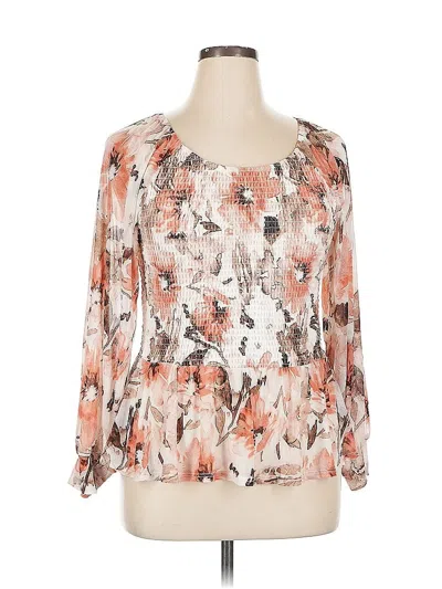 Pre-owned Alove Story A...love Story 3/4 Sleeve Blouse In Orange