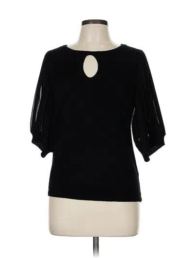 Pre-owned Alove Story A...love Story 3/4 Sleeve Top Black Keyhole Neckline Tops