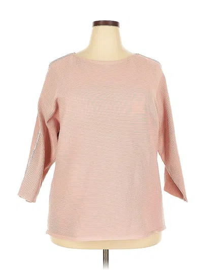 Pre-owned Alove Story A...love Story 3/4 Sleeve Top Pink Boatneck Tops