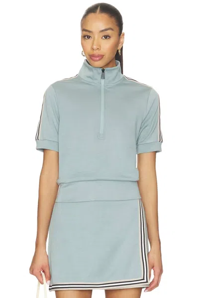 Alp N Rock Amari Half Zip Mock Neck And Eloise Mini Skirt Set In Silver Blue