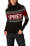 Alp N Rock Aurora Ii Fair Isle Mock Neck Sweater In Black
