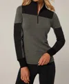 Alp N Rock Cody Colorblock Quarter-zip Top In Black