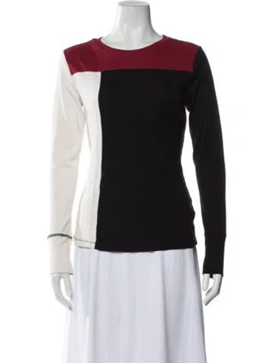 Pre-owned Alp N Rock Colorblock Pattern Crew Neck Top In Black
