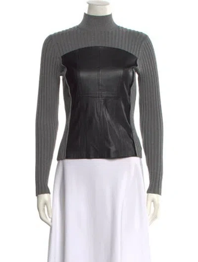 Pre-owned Alp N Rock Colorblock Pattern Mock Neck Sweater In Multi