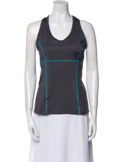 Pre-owned Alp N Rock Colorblock Pattern Scoop Neck Top In Gray