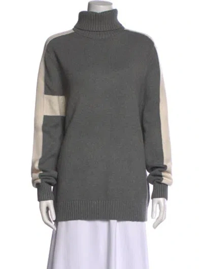 Pre-owned Alp N Rock Colorblock Pattern Turtleneck Sweater In Gray