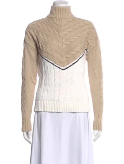 Pre-owned Alp N Rock Colorblock Pattern Turtleneck Sweatshirt In Neutral