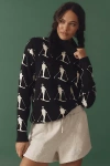 Alp N Rock Dani Skier Jacquard Organic Cotton Blend Turtleneck Sweater In Black