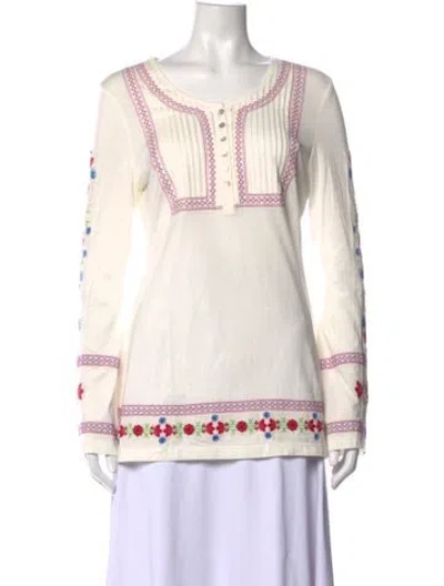 Pre-owned Alp N Rock Floral Print Crew Neck Tunic In Neutrals