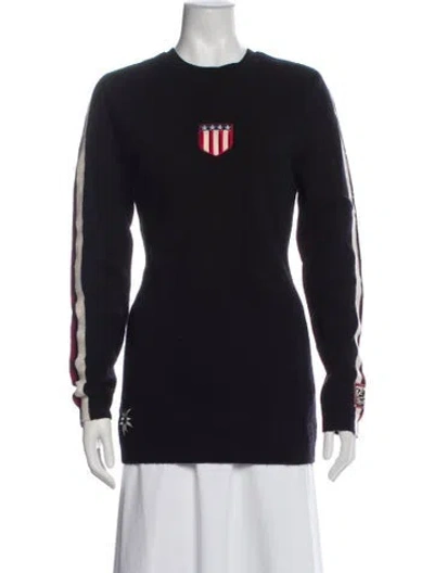 Pre-owned Alp N Rock Graphic Print Crew Neck Sweater In Blue