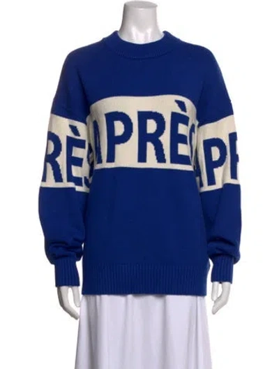 Pre-owned Alp N Rock Graphic Print Crew Neck Sweater In Blue