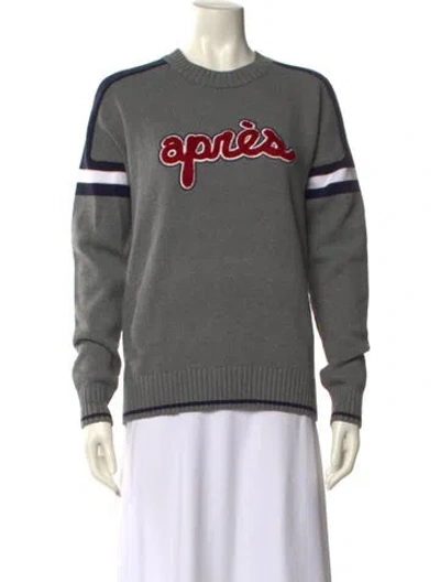 Pre-owned Alp N Rock Graphic Print Crew Neck Sweater In Gray