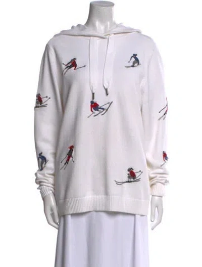 Pre-owned Alp N Rock Graphic Print Crew Neck Sweater In White