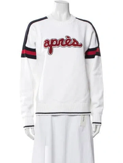 Pre-owned Alp N Rock Graphic Print Crew Neck Sweater In White