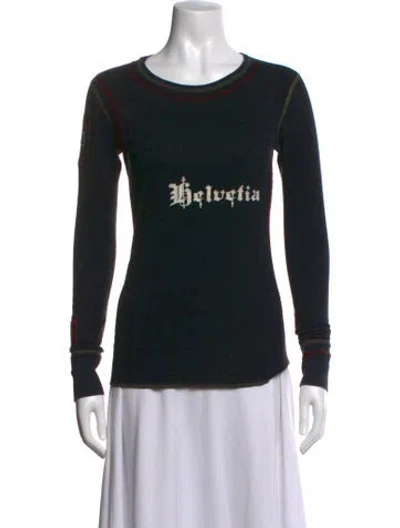 Pre-owned Alp N Rock Graphic Print Crew Neck Top In Black