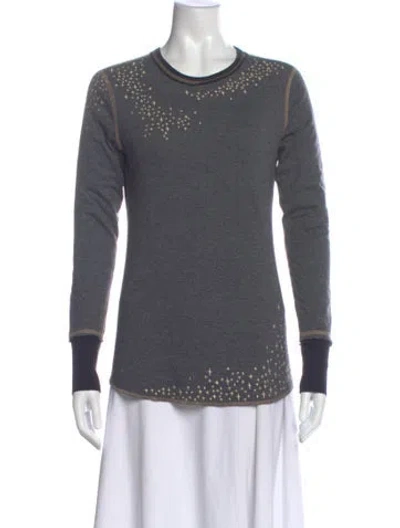 Pre-owned Alp N Rock Graphic Print Crew Neck Top In Gray