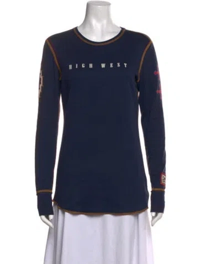 Pre-owned Alp N Rock Graphic Print Crew Neck T-shirt In Blue
