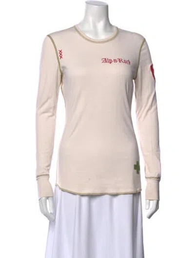 Pre-owned Alp N Rock Graphic Print Crew Neck T-shirt In White
