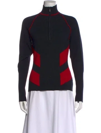 Pre-owned Alp N Rock Graphic Print Mock Neck Sweater W/ Tags In Black