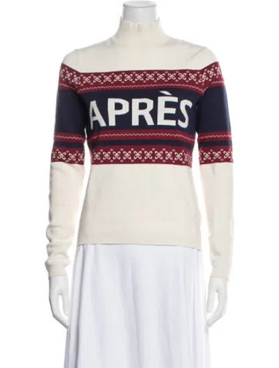 Pre-owned Alp N Rock Graphic Print Turtleneck Sweater In Neutrals