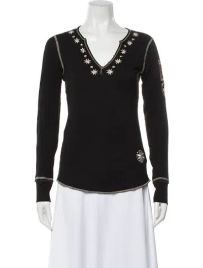 Pre-owned Alp N Rock Graphic Print V-neck Top In Gray