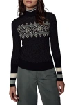 Alp N Rock Holly Snowflake Fair Isle Mock Neck Sweater In Black