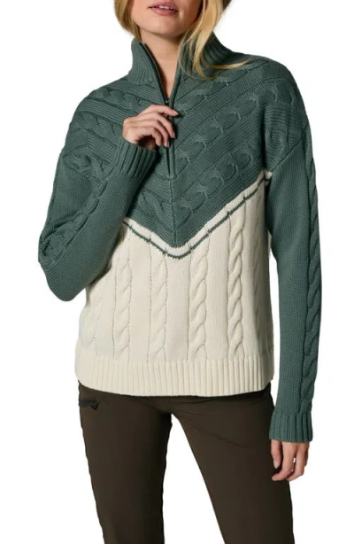 Alp N Rock Jordan Quarter Zip Pullover Sweater In Green