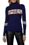 Alp N Rock Kate Quarter Zip Rib Sweater In Blue